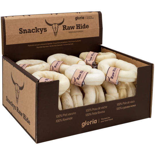 Snacks Rawhide Donut Masticable de Piel Natural 8-9cm
