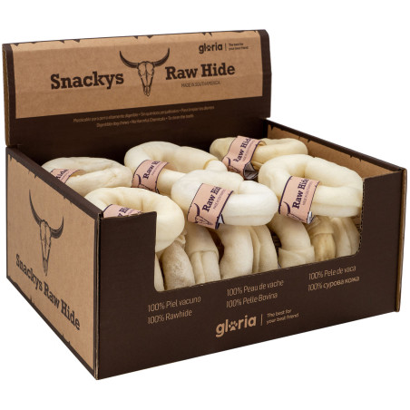 Snacks Rawhide Donut Masticable de Piel Natural 8-9cm
