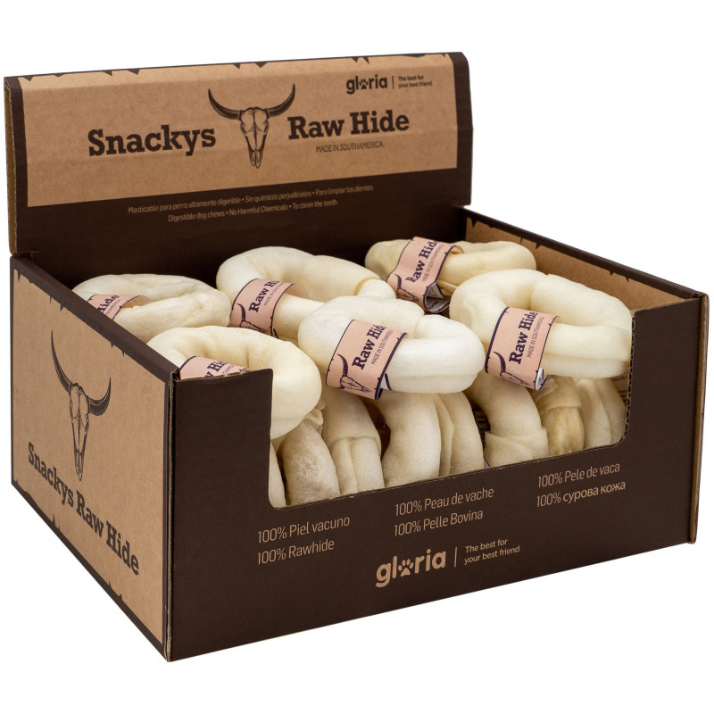Snacks Rawhide Donut Masticable de Piel Natural 8-9cm