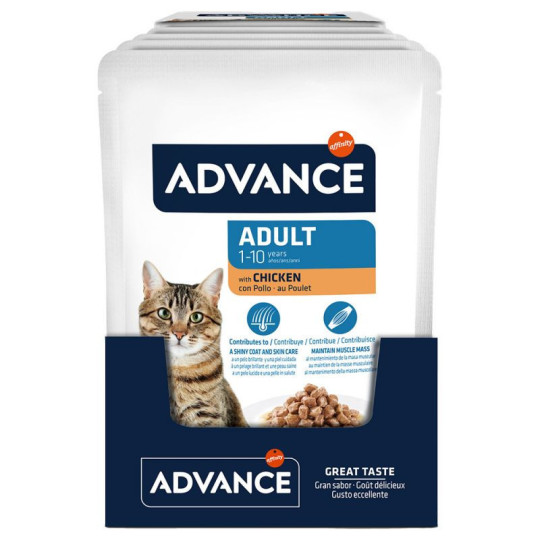Advance comida húmeda  con pollo para gatos adultos