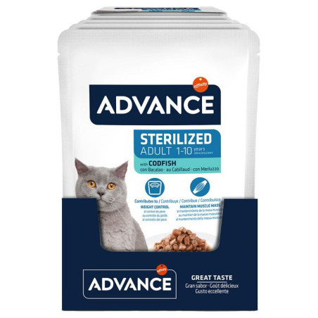 Advance comida húmeda bacalao para gatos esterilizados