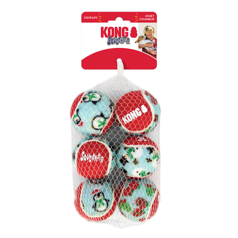 Kong Holiday Squeakair pack 6 balls , Superguau