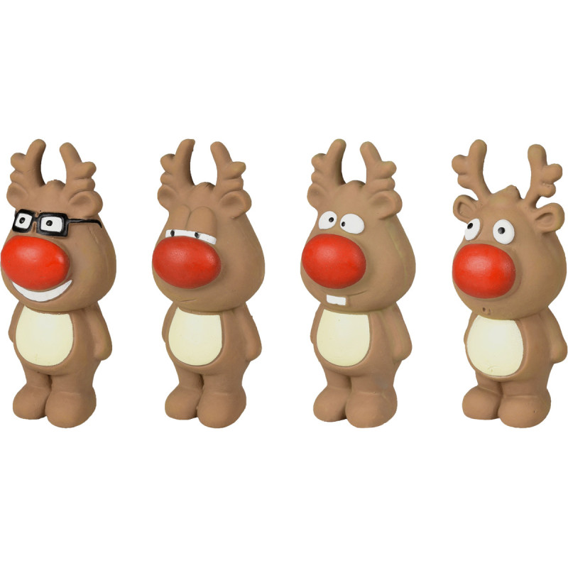 Flamingo Dog Juguete Navidad Reno Látex