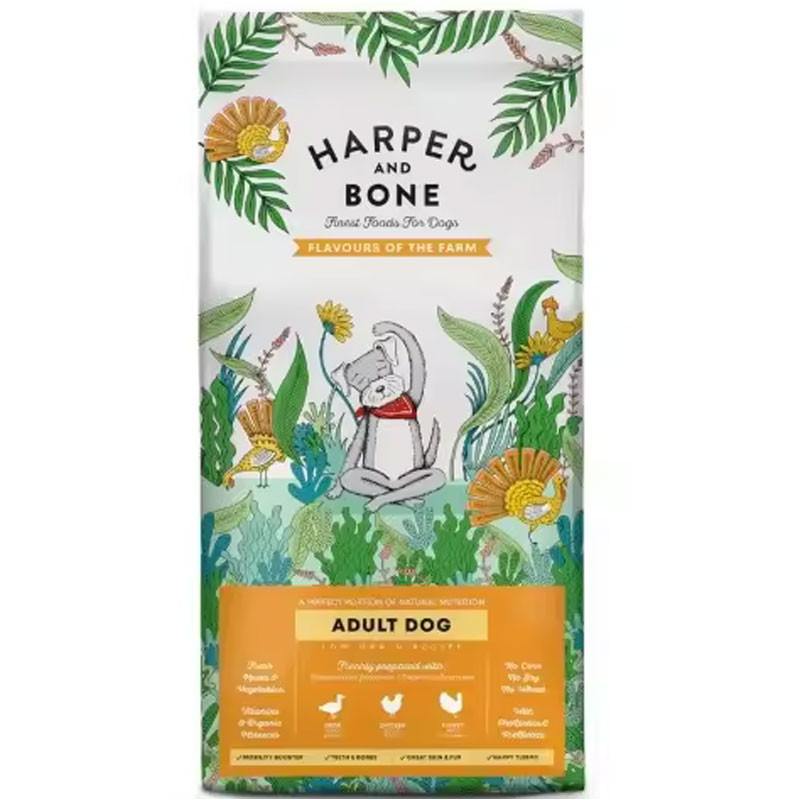 Harper And Bone Adult Dog Medium Large Flavours Farm 18kg, Superguau