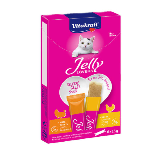 Vitakraft Cat Snack Liquido Jelly Lovers Pollo y Pavo 6x15gr