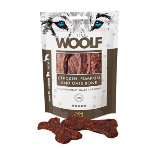 Woolf Dog Snack Hueso Grande con Pollo, Calabaza y Avena 100gr