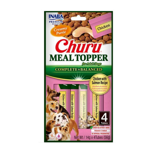 Churu Dog Snack Meal Topper Pollo con Salmón 4x14gr