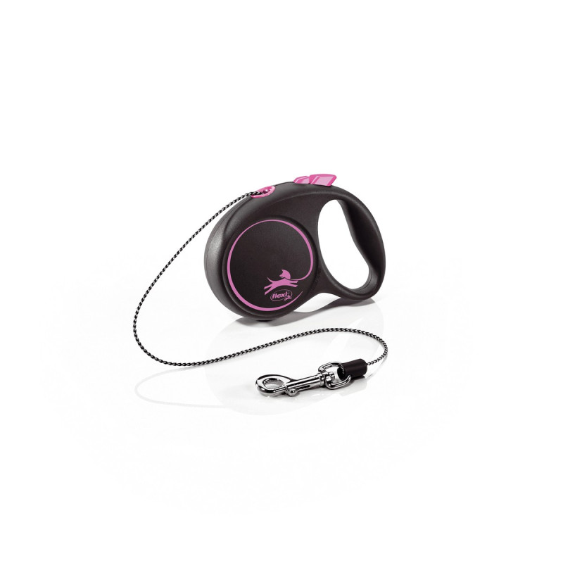 Flexi Black Design Cordón Negro y Rosa
