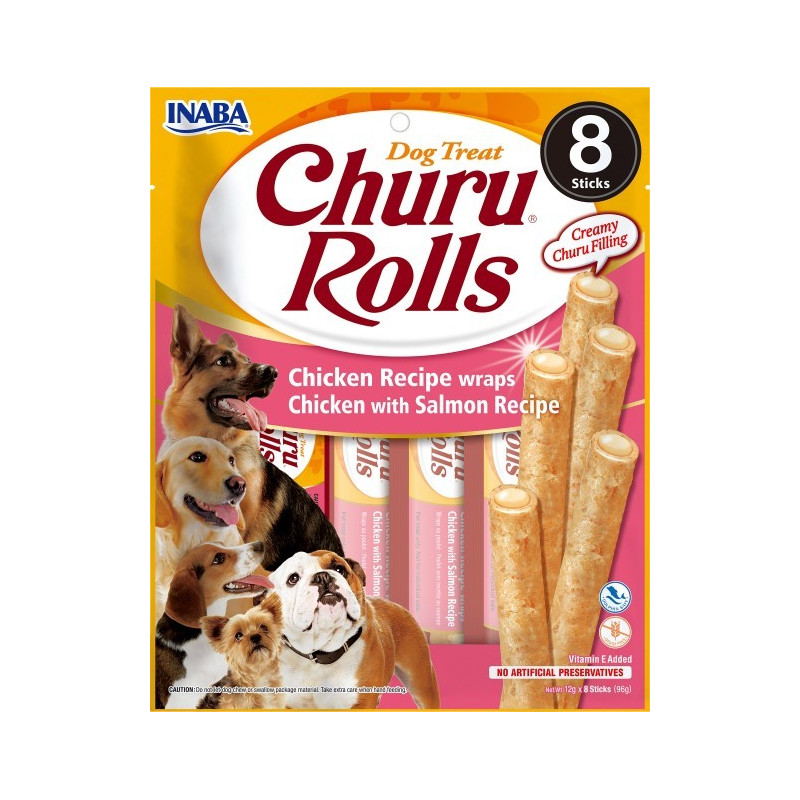Churu Dog Snack Rolls Pollo con Salmón 8x12gr