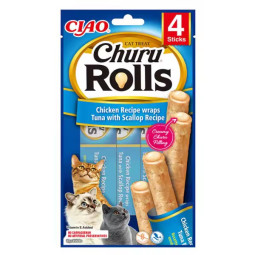 Churu Cat Snack Rolls Atun con Vieira 4x12gr