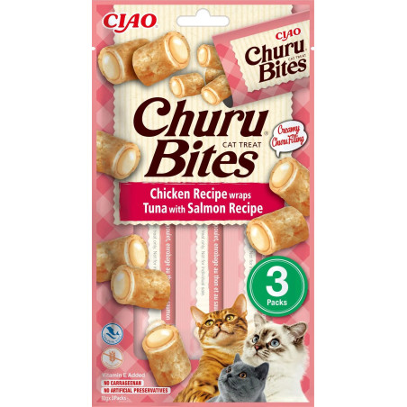 Churu Cat Snack Bites Pollo con Atún y Salmón 3x14gr