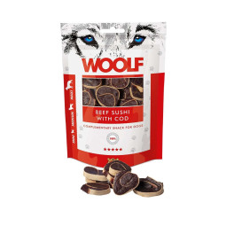 Woolf Dog Snack Sushi Ternera y Bacalao 100 gr