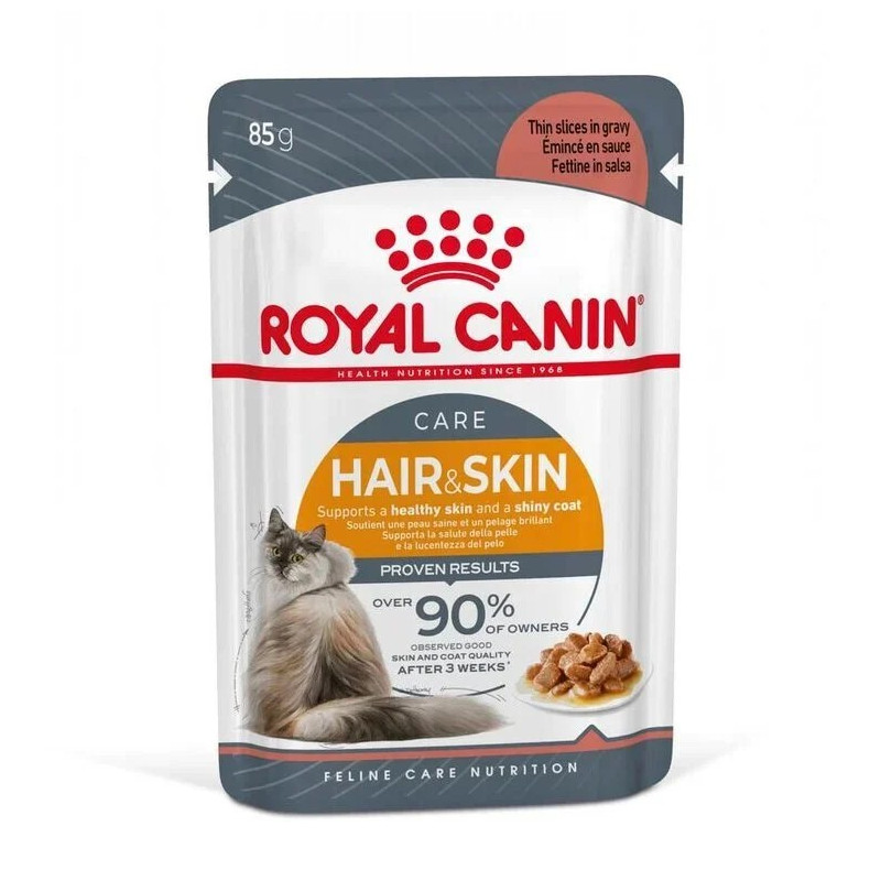 Royal Canin Gato Sobre Hair&Skin en Salsa 85 gr