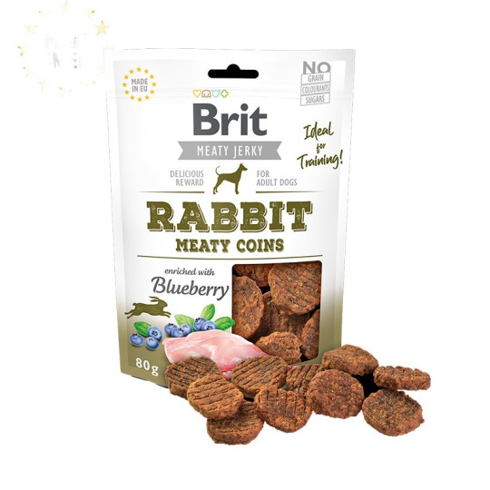 Brit Dog Snack Monedas de Conejo 80gr