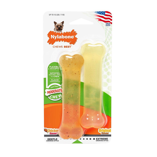 Nylabone Moderate Chew Mordedor Pack Huesos Pollo