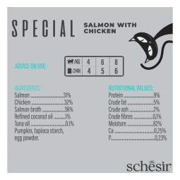 Comida para gatos Schesir Pollo y manzana- Zaragoza, Superguau