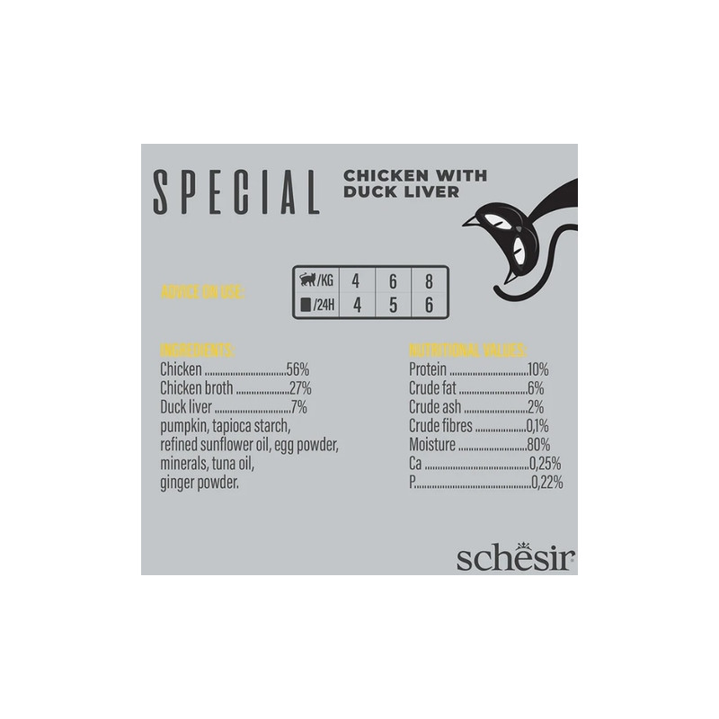 Schesir Cat Sobre Mousse Exigent Pollo y Pato 70gr