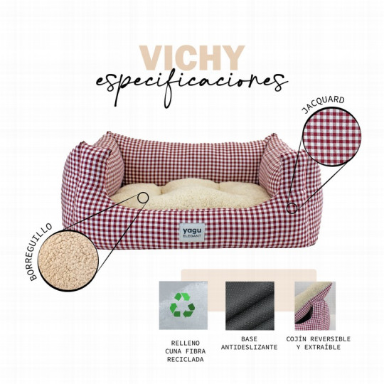 Yagu Cuna Confort Vichy Granate