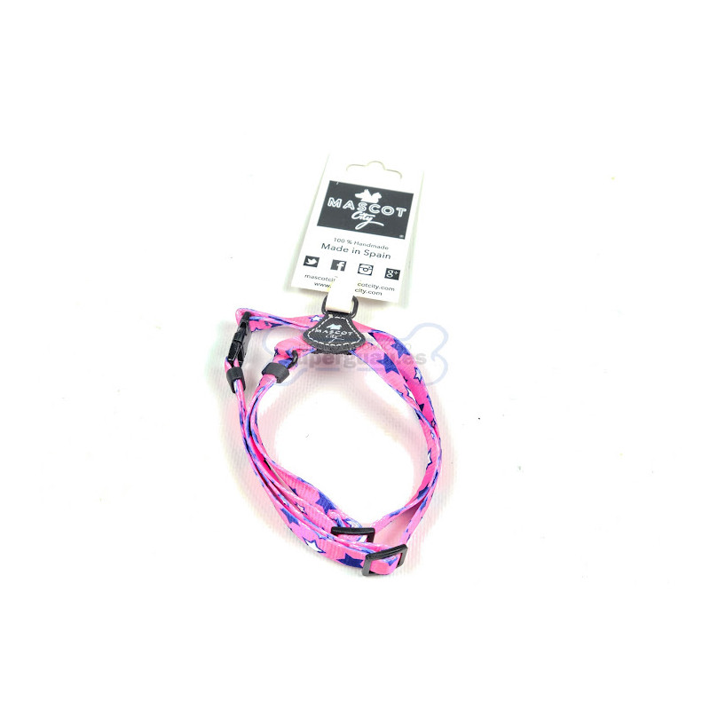 Mascot City Petral Nylon Stars Fucsia/Azul