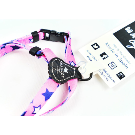 Mascot City Petral Nylon Stars Fucsia/Azul