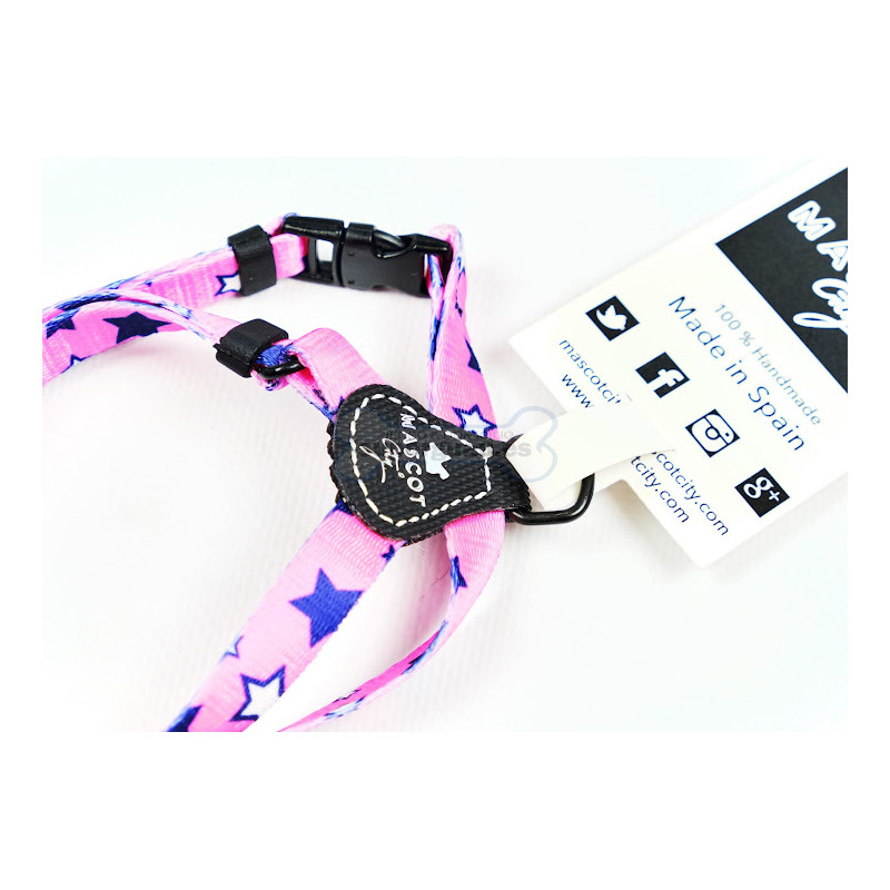 Mascot City Petral Nylon Stars Fucsia/Azul