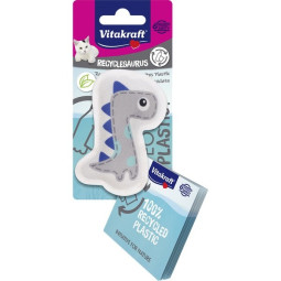 Vitakraft Cat Juguete Eco Dino Mini con Hierba Gatera Gris