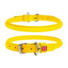 Waudog Collar Glamour Cuero Amarillo