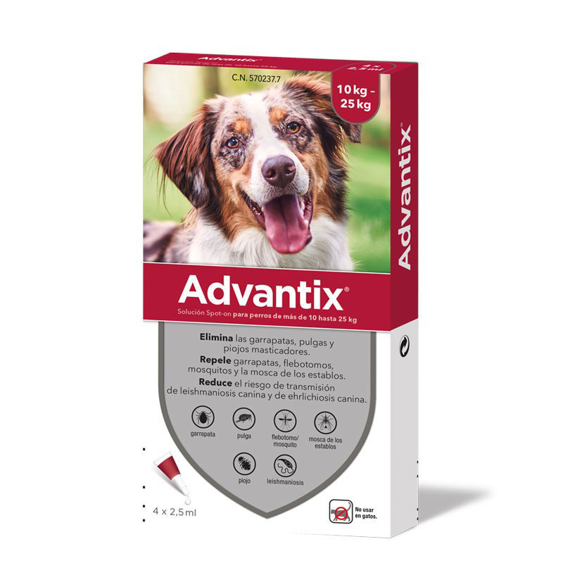 Advantix 4 pipetas - De 10 a 25 k