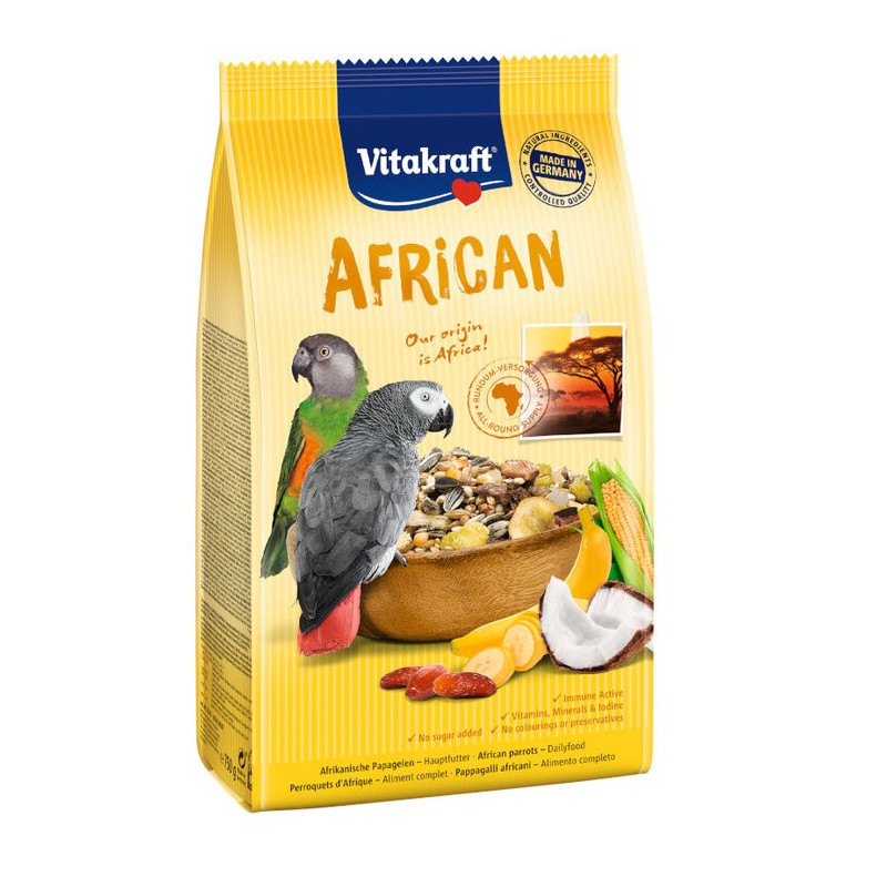 Vitakraft Loros Africanos Grises 750g