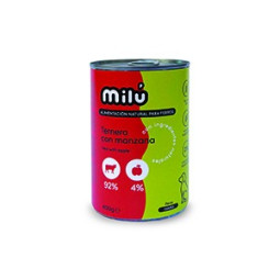 Milu Dog Lata Ternera con Manzana 400gr