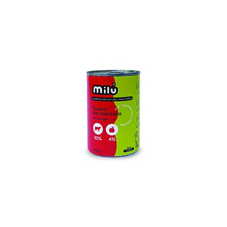 Milu Dog Lata Ternera con Manzana 400gr