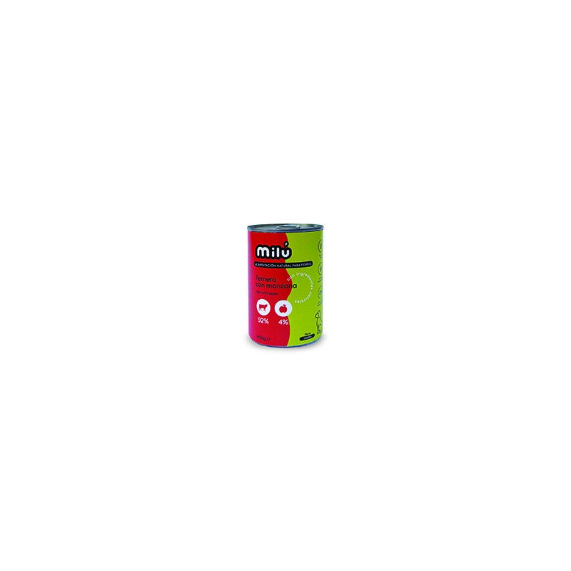 Milu Dog Lata Ternera con Manzana 400gr