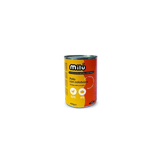 Milu Dog Lata Pollo con Calabaza 400gr