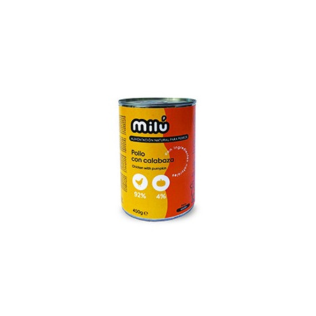 Milu Dog Lata Pollo con Calabaza 400gr