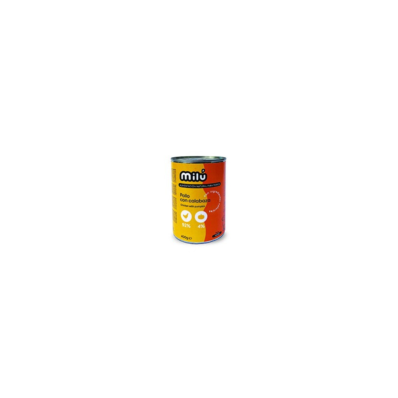 Milu Dog Lata Pollo con Calabaza 400gr