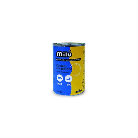 Milu Dog Lata Cordero con Plátano 400gr