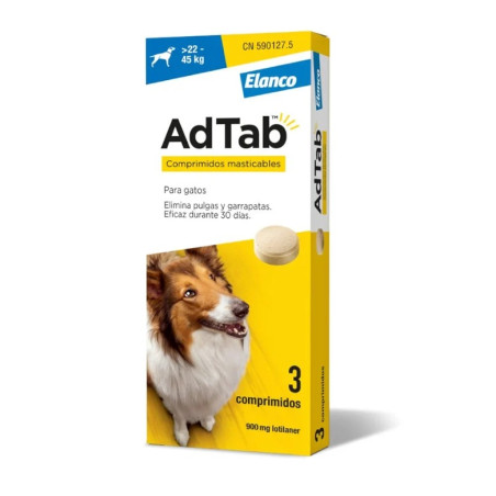 Ad-Tab Antiparasitario Perro 22-45kg Comprimidos Masticables 900mg
