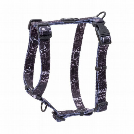 Rogz Fusion Arnés Negro Dibujos