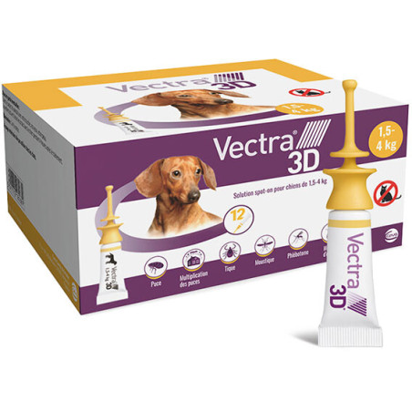 Pipetas Vectra 3D 1.5 a 4kg perros,comprar en Zaragoza,Superguau