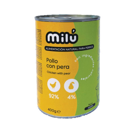 Milu Dog Lata Pollo con Pera 400gr