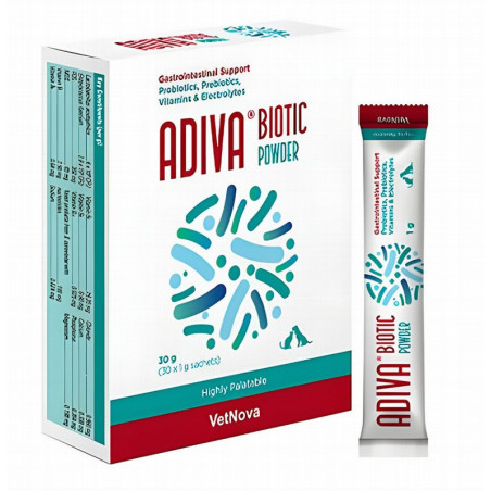 Vetnova Adiva Biotic Powder Prebióticos y Probióticos en Sobres Monodosis