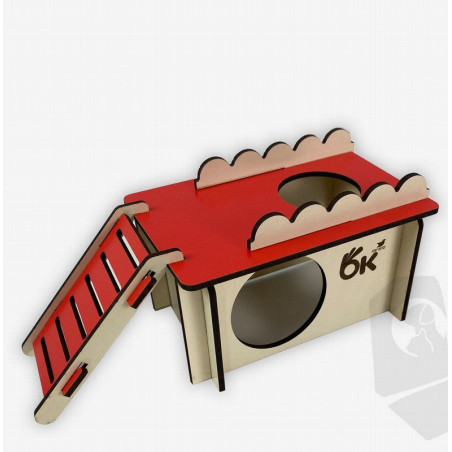OK! Casita de Madera con Escalera 20x8x7cm