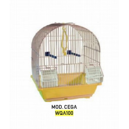 Jaula Caga para Pájaros Ovalada, Desmontable y Barrotes Blanco 30x23x39cm