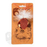 OK! Cat Juguete Bola Marrón Tela con Plumas Blancas y Catnip