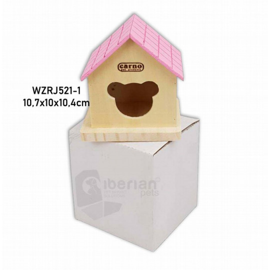 Carno Nido Casita de Madera para Hámster 10.7x10x10.4cm