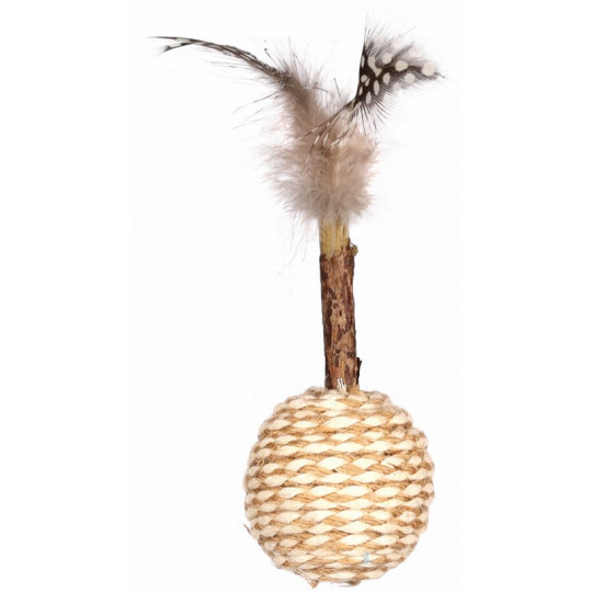 Flamingo Cat Juguete Pelota con Palo Matatabi y Plumas Navajo