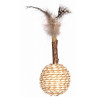 Flamingo Cat Juguete Pelota con Palo Matatabi y Plumas Navajo