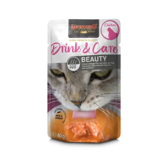 Leonardo Cat Sobre Drink&Care Beauty Pollo 40gr