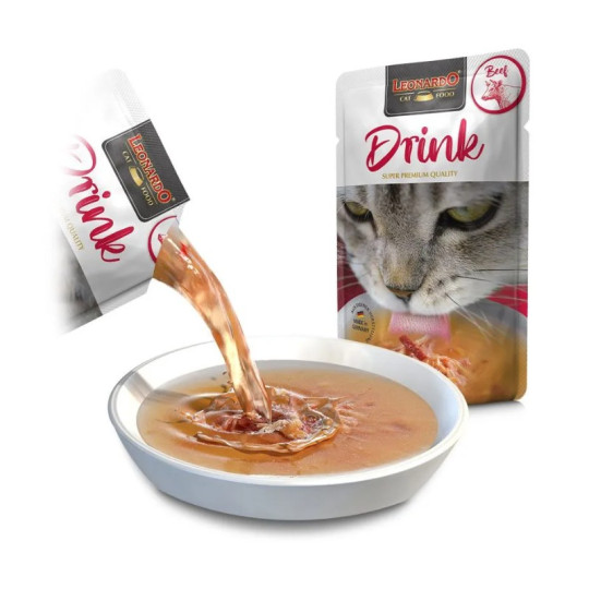 Leonardo Cat Sobre Drink Ternera 40gr