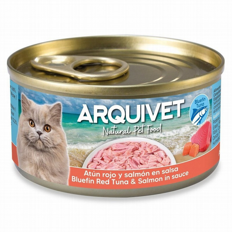 Arquivet Cat Lata Atún Rojo con Salmón en salsa 80gr